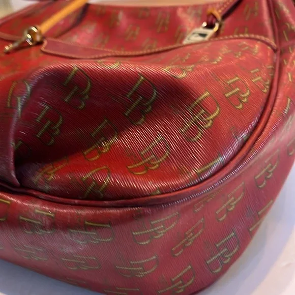 Dooney & Bourke Limited Edition 1975 Red /Burgundy Dillen Belvedere Hobo  Bag - Picture 6 of 13
